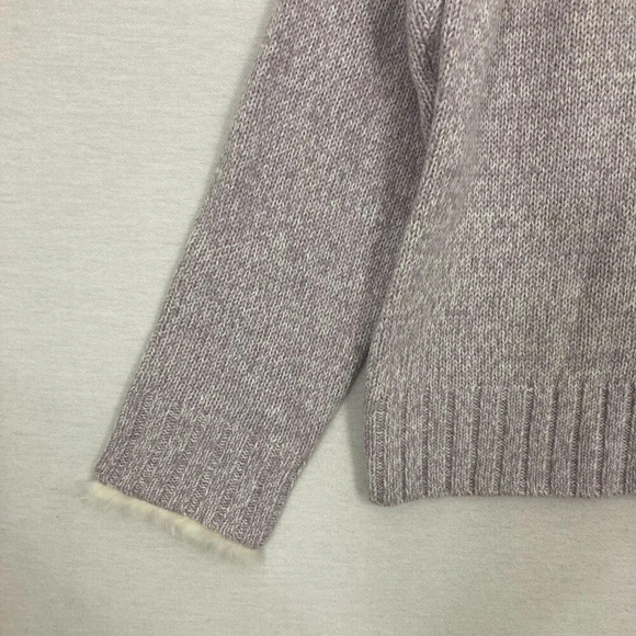 New Norton McNaughton Light Purple Fur Trim Soft Cozy Pullover Sweater Large - Picture 4 of 11